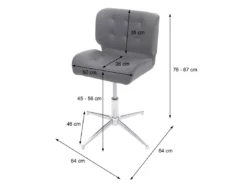 Chaise De Salle à Manger MCW-H42,similicuir Noir, Pied Chromé -Meilleur Meubles Magasin chaise 24435459