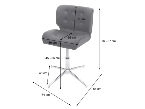 Chaise De Salle à Manger MCW-H42,similicuir Noir, Pied Chromé -Meilleur Meubles Magasin chaise 24435459