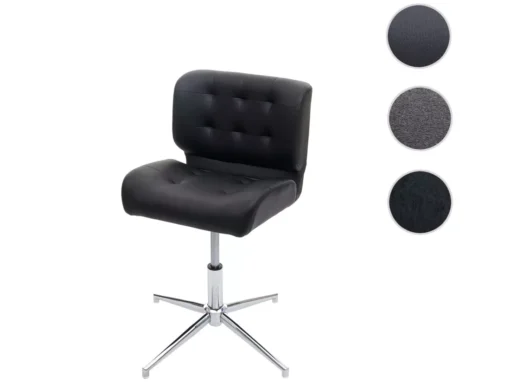 Chaise De Salle à Manger MCW-H42,similicuir Noir, Pied Chromé -Meilleur Meubles Magasin chaise 24435467