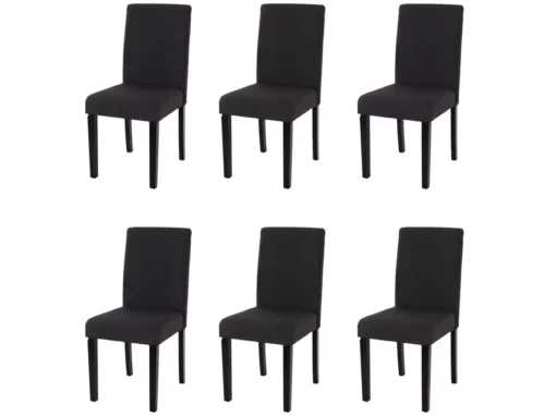 Chaise De Salle à Manger Littau (lot De 6),tissu Noir, Pieds Foncés -Meilleur Meubles Magasin chaise 24435539