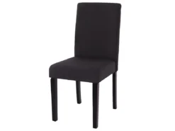 Chaise De Salle à Manger Littau (lot De 6),tissu Noir, Pieds Foncés -Meilleur Meubles Magasin chaise 24435541