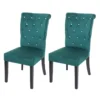 Chaise De Salle à Manger MCW-D22 (lot De 2),vert Foncé, Pieds Noirs -Meilleur Meubles Magasin chaise 24435747