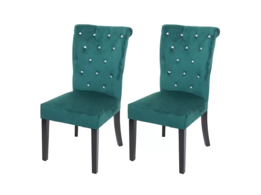 Chaise De Salle à Manger MCW-D22 (lot De 2),vert Foncé, Pieds Noirs -Meilleur Meubles Magasin chaise 24435747