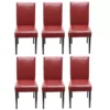 Chaise De Salle à Manger Littau (lot De 6),cuir Reconstitué Rouge, Pieds Foncés -Meilleur Meubles Magasin chaise 24435779
