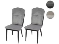 Chaise De Salle à Manger MCW-G42 (lot De 2),velours, Gris-anthracite -Meilleur Meubles Magasin chaise 24435841