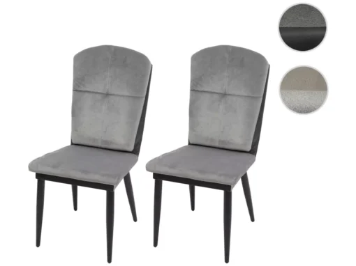 Chaise De Salle à Manger MCW-G42 (lot De 2),velours, Gris-anthracite -Meilleur Meubles Magasin chaise 24435841