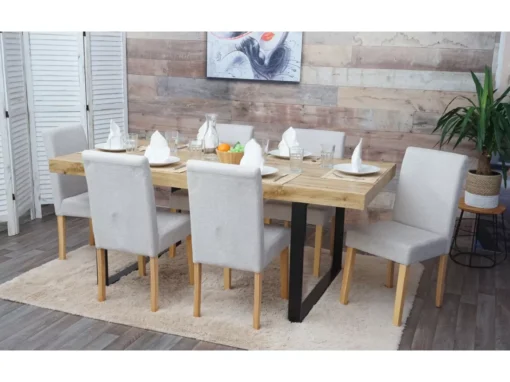 Chaise De Salle à Manger Littau (lot De 6),textile, Crème-beige, Pieds Clairs -Meilleur Meubles Magasin chaise 24435863