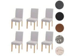 Chaise De Salle à Manger Littau (lot De 6),textile, Crème-beige, Pieds Clairs -Meilleur Meubles Magasin chaise 24435875