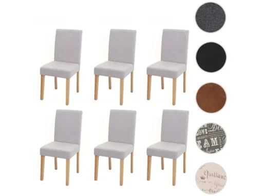 Chaise De Salle à Manger Littau (lot De 6),textile, Crème-beige, Pieds Clairs -Meilleur Meubles Magasin chaise 24435875