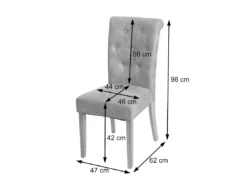 Chaise De Salle à Manger Chesterfield II (lot De 2), 2x Chaise De Salle à Manger Chesterfield II, Fauteuil Avec Rivets, Similicuir Crème, Pieds Foncés -Meilleur Meubles Magasin chaise 24436047