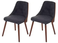 Chaise De Salle à Manger MCW-A75 (lot De 2),tissu, Gris -Meilleur Meubles Magasin chaise 24436555
