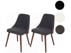Chaise De Salle à Manger MCW-A75 (lot De 2),tissu, Gris -Meilleur Meubles Magasin chaise 24436567