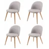 Chaise De Salle à Manger MCW-D53 (lot De 4),gris Clair -Meilleur Meubles Magasin chaise 24436585