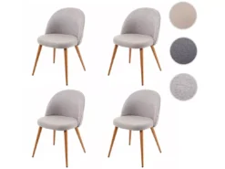 Chaise De Salle à Manger MCW-D53 (lot De 4),gris Clair -Meilleur Meubles Magasin chaise 24436597