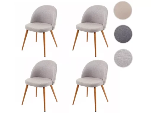 Chaise De Salle à Manger MCW-D53 (lot De 4),gris Clair -Meilleur Meubles Magasin chaise 24436597