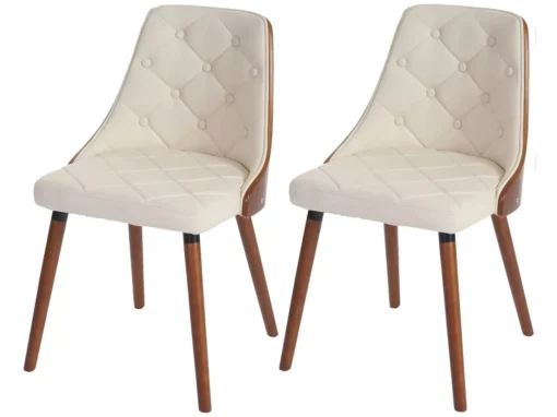 Chaise De Salle à Manger MCW-A75 (lot De 2),similicuir, Crème -Meilleur Meubles Magasin chaise 24436647