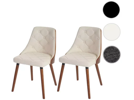 Chaise De Salle à Manger MCW-A75 (lot De 2),similicuir, Crème -Meilleur Meubles Magasin chaise 24436657