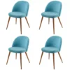 Chaise De Salle à Manger MCW-D53 (lot De 4),bleu Turquoise -Meilleur Meubles Magasin chaise 24436743