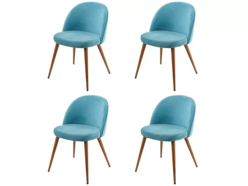 Chaise De Salle à Manger MCW-D53 (lot De 4),bleu Turquoise -Meilleur Meubles Magasin chaise 24436743