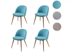 Chaise De Salle à Manger MCW-D53 (lot De 4),bleu Turquoise -Meilleur Meubles Magasin chaise 24436757