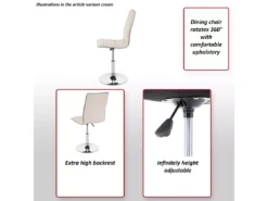 Chaise De Salle à Manger MCW-C41 Pivotante,noir -Meilleur Meubles Magasin chaise 24459007