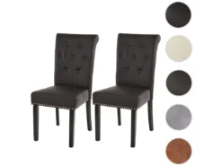 Chaise De Salle à Manger Chesterfield II (lot De 2),similicuir Brun Foncé, Pieds Foncés 19 Chaise De Salle à Manger Chesterfield II (lot De 2),similicuir Brun Foncé, Pieds Foncés -Meilleur Meubles Magasin chaise 24459041