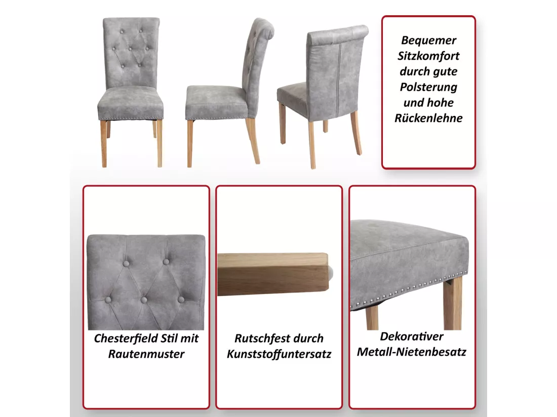 Chaise De Salle à Manger Chesterfield II (lot De 2),similicuir Brun Foncé, Pieds Foncés 11 Chaise De Salle à Manger Chesterfield II (lot De 2),similicuir Brun Foncé, Pieds Foncés – Image 9