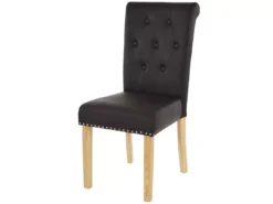 Chaise De Salle à Manger Chesterfield II (lot De 2),similicuir Brun Foncé, Pieds Clairs -Meilleur Meubles Magasin chaise 24459051