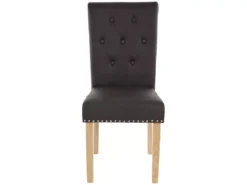 Chaise De Salle à Manger Chesterfield II (lot De 2),similicuir Brun Foncé, Pieds Clairs -Meilleur Meubles Magasin chaise 24459053