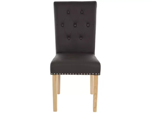 Chaise De Salle à Manger Chesterfield II (lot De 2),similicuir Brun Foncé, Pieds Clairs -Meilleur Meubles Magasin chaise 24459053