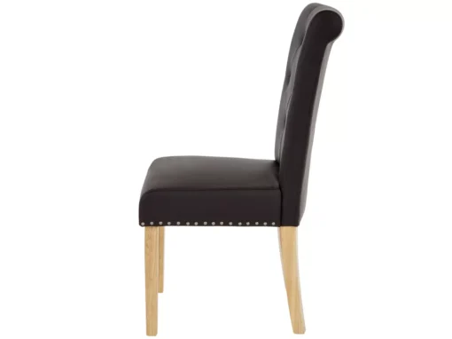 Chaise De Salle à Manger Chesterfield II (lot De 2),similicuir Brun Foncé, Pieds Clairs -Meilleur Meubles Magasin chaise 24459055