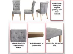 Chaise De Salle à Manger Chesterfield II (lot De 2),similicuir Brun Foncé, Pieds Clairs -Meilleur Meubles Magasin chaise 24459065