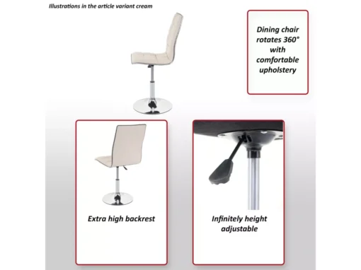 Chaise De Salle à Manger MCW-C41 Pivotante,gris -Meilleur Meubles Magasin chaise 24459135