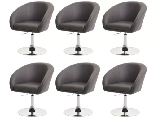 Chaise De Salle à Manger MCW-F19 (lot De 6),similicuir Gris -Meilleur Meubles Magasin chaise 24459283