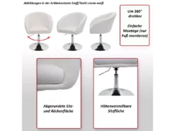 Chaise De Salle à Manger MCW-F19 (lot De 6),similicuir Gris -Meilleur Meubles Magasin chaise 24459299
