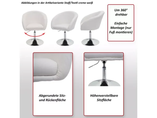 Chaise De Salle à Manger MCW-F19 (lot De 6),similicuir Gris -Meilleur Meubles Magasin chaise 24459299