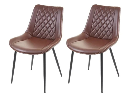 Chaise De Salle à Manger MCW-E56 (lot De 2),similicuir, Marron -Meilleur Meubles Magasin chaise 24545731