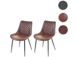 Chaise De Salle à Manger MCW-E56 (lot De 2),similicuir, Marron -Meilleur Meubles Magasin chaise 24545745