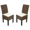 Chaise De Salle à Manger Loiret (lot De 2), Lot De 2 Chaises M69, Banane Tressée, Pieds Foncés, Avec Coussins -Meilleur Meubles Magasin chaise 24545747