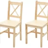 Chaise De Salle à Manger MCW-F77 (lot De 2),bois De Pin Finition Lasure -Meilleur Meubles Magasin chaise 24545987