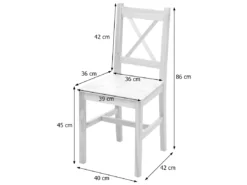 Chaise De Salle à Manger MCW-F77 (lot De 2),bois De Pin Finition Lasure -Meilleur Meubles Magasin chaise 24545995
