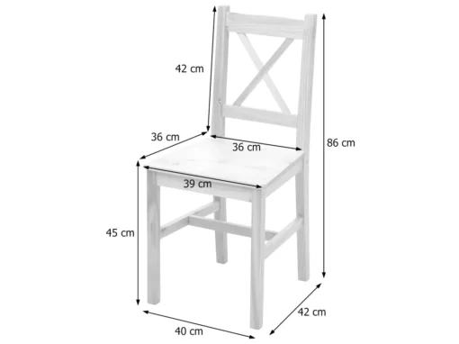 Chaise De Salle à Manger MCW-F77 (lot De 2),bois De Pin Finition Lasure -Meilleur Meubles Magasin chaise 24545995