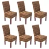 Chaise De Salle à Manger Loiret (lot De 6), Lot De 6 Chaises M69, Banane Tressée, Pieds Marrons -Meilleur Meubles Magasin chaise 24546051