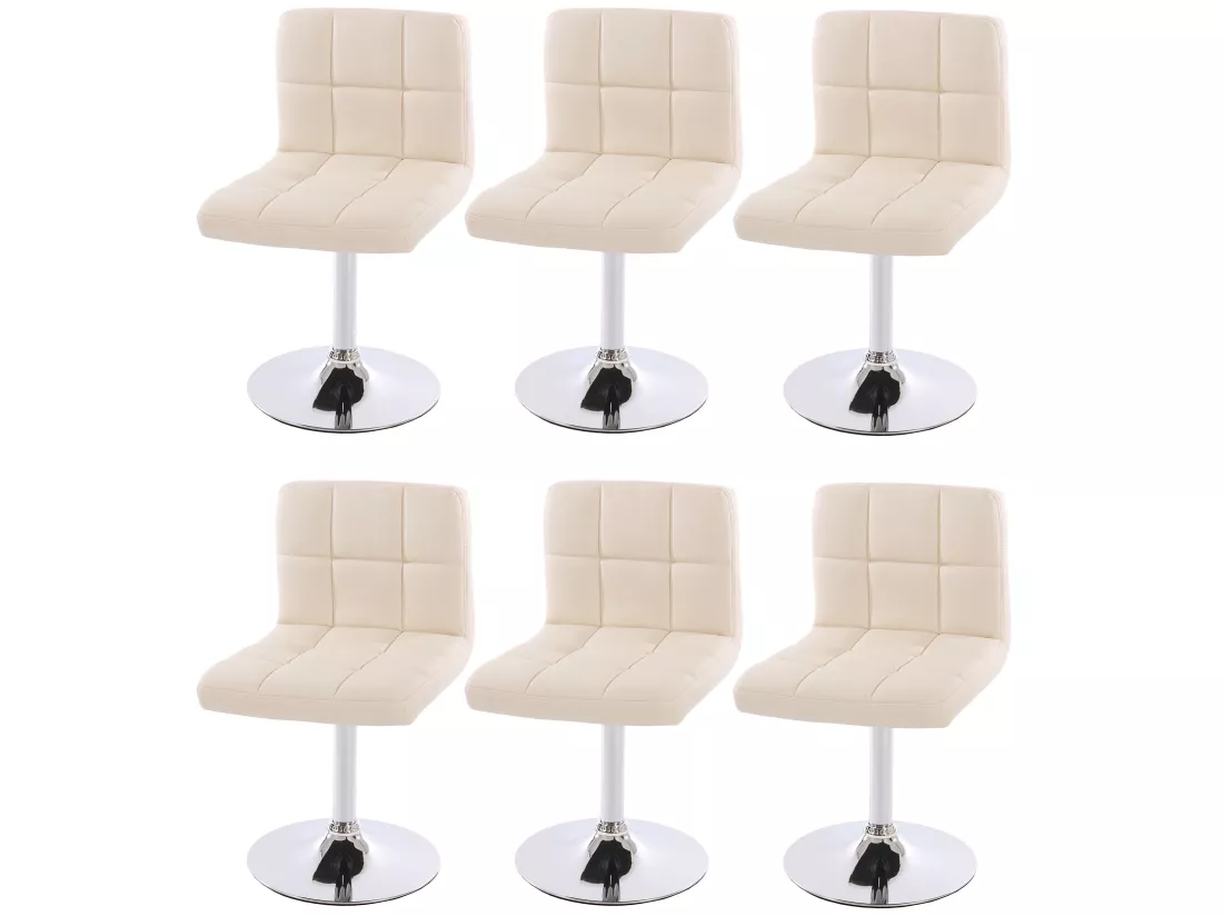 Chaise De Salle à Manger Cadiz (lot De 6),crème 4 Chaise De Salle à Manger Cadiz (lot De 6),crème – Image 2