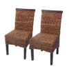 Chaise De Salle à Manger Acireale (lot De 2), Lot De 2 Chaises M45, Banane Tressée, 47x54x93cn, Pieds Foncés -Meilleur Meubles Magasin chaise 24546263