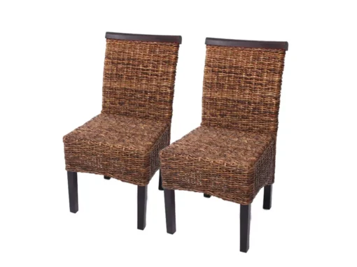 Chaise De Salle à Manger Acireale (lot De 2), Lot De 2 Chaises M45, Banane Tressée, 47x54x93cn, Pieds Foncés -Meilleur Meubles Magasin chaise 24546263