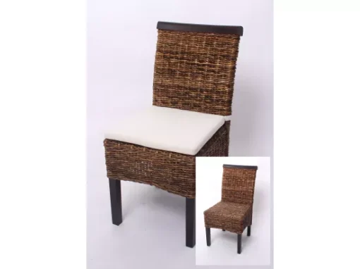 Chaise De Salle à Manger Acireale (lot De 2), Lot De 2 Chaises M45, Banane Tressée, 47x54x93cn, Pieds Foncés -Meilleur Meubles Magasin chaise 24546265
