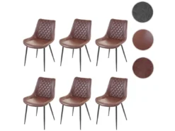 Chaise De Salle à Manger MCW-E56 (lot De 6),similicuir, Marron -Meilleur Meubles Magasin chaise 24546419