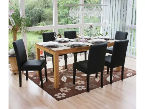 Chaise De Salle à Manger Littau Similicuir (lot De 6),simili-cuir, Noir Mat, Pieds Foncés -Meilleur Meubles Magasin chaise 24546689