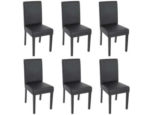 Chaise De Salle à Manger Littau Similicuir (lot De 6),simili-cuir, Noir Mat, Pieds Foncés -Meilleur Meubles Magasin chaise 24546691